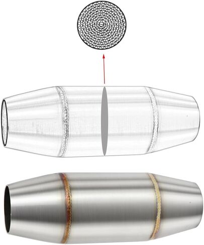 Exhaust Pipe Resonator Baffle Muffler DB Killer Quiet Mid Pipe Expansion Chamber Silencer Noise Eliminator Deadener for Motorcycle ATV UTV Go Kart (A) in Kuwait