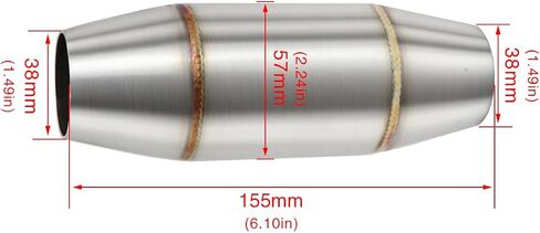 Exhaust Pipe Resonator Baffle Muffler DB Killer Quiet Mid Pipe Expansion Chamber Silencer Noise Eliminator Deadener for Motorcycle ATV UTV Go Kart (A) in Kuwait