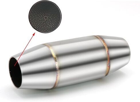 Exhaust Pipe Resonator Baffle Muffler DB Killer Quiet Mid Pipe Expansion Chamber Silencer Noise Eliminator Deadener for Motorcycle ATV UTV Go Kart (A) in Kuwait