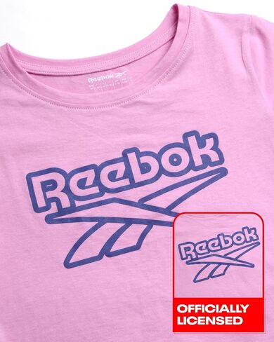 Reebok Girls' Active Shorts Set - 3 Piece Short Sleeve T-Shirt and Mesh Dolphin Gym Shorts - Athleisure Set for Girls (7-12) in Saudi Arabia