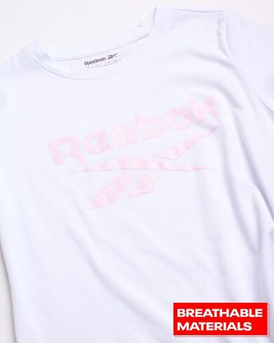 Reebok Girls' Active Shorts Set - 3 Piece Short Sleeve T-Shirt and Mesh Dolphin Gym Shorts - Athleisure Set for Girls (7-12) in Saudi Arabia