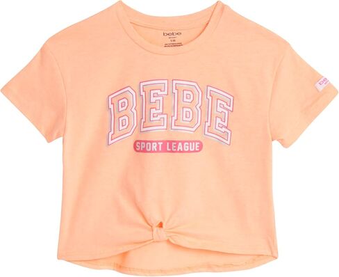 bebe Girls' Active Shorts Set - 2 Piece Performance T-Shirt and Mesh Running Shorts - Cute Summer Outfit for GIrls (4-12) in Saudi Arabia