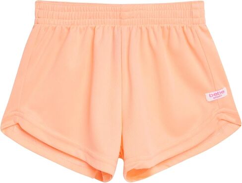 bebe Girls' Active Shorts Set - 2 Piece Performance T-Shirt and Mesh Running Shorts - Cute Summer Outfit for GIrls (4-12) in Saudi Arabia