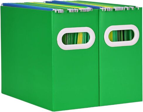 منظم مجلدات الملفات المعلقة من الورق المقوى xiepipipaper، صندوق ملفات قابل للطي لحجم الحروف، حامل ملفات محمول للتخزين مع مقابض، لمنظم ملفات المكتب في المكتب/المدرسة/المنزل، أسود2حزمة in Kuwait