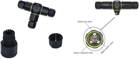 Set of 3 NUZAMAS 3 Ways 3 Pin Waterproof Connector Outdoor Junction Box IP68 Electrical Connectors for 4.5mm-10mm Cable, Outdoor Lighting, Christmas, Street Light, Led Lamp, Solar Supplies in Saudi Arabia
