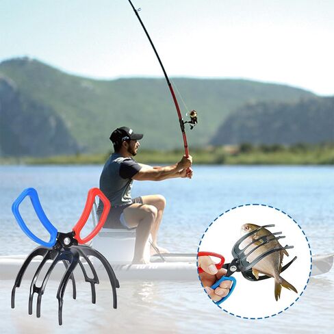 Yeria Fish Grapper Tool,Multifunctional Anti-Slip Fish Claw Gripper,Metal Fishing Pliers,Fish Culling System Fish Holder,3 Claw Fish Gripper,Fish Grippers for Fishing,Fishing Tool in Saudi Arabia