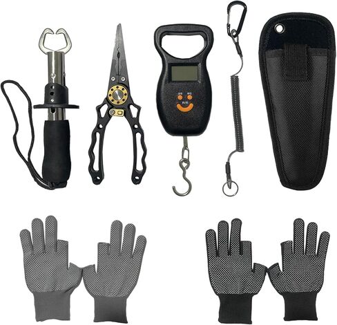 كماشة صيد الأسماك، كماشة صيد السمك متعددة الوظائف، كماشة صيد السمك المحدثة، مزيل الخطاف، حلقة مقسمة، ميزان إلكتروني قابل لإعادة الشحن، زوجان من القفازات المقاومة للانزلاق، مجموعة أدوات صيد الذبابة 5 قطع، صيد الأسماك على الجليد in Kuwait