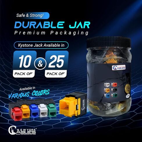 موصلات RJ45 لكابلات إيثرنت Cat 6 أنثى Keystone Jack 180 درجة محول حائط بدون أدوات لكمة أسفل موصل إيثرنت Cat6 مقرنة للشبكة المحلية، دبابيس مطلية بالنيكل للوحة الحائط Keystone. in Kuwait