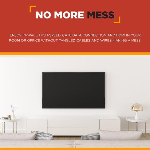 BUYER'S POINT HDMI & Ethernet Wall Plate | UL Listed HMDI 2.0 & Cat6 Ethernet RJ45 Port w/Single Gang Mounting Bracket, Perfect for Smart HDTVs and Network Devices (White) — 1 Pack in Saudi Arabia
