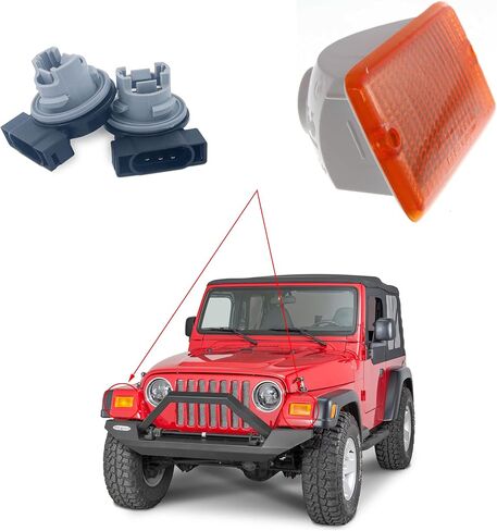 Sheisor TJ Turn Signal Light Socket, Front Parking Lamp Bulb Plug Socket Compatible with Jeep 1997-2006 Wrangler TJ and Unlimited, 1999-2001 Cherokee XJ in Saudi Arabia
