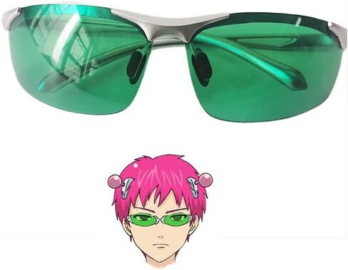 Tugia Saiki K Cosplay Glasses، Anime Saiki K Cosplay Green Lens زي الملحقات in Kuwait