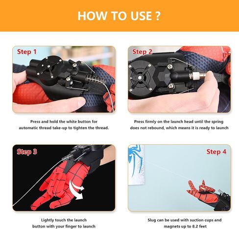 Spider Web Shooters Toy for Kids - Cool Gadgets Stuff Fun Superhero Role-Play Toys for Boys Men Birthday Halloween Christmas Gift (Black) in Saudi Arabia