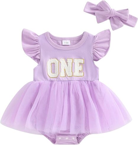Baby Girls My 1st Birthday Outfits One Romper Two/Three Tutu Skirt Ruffle Embroidery Letter Summer Clothes in Saudi Arabia