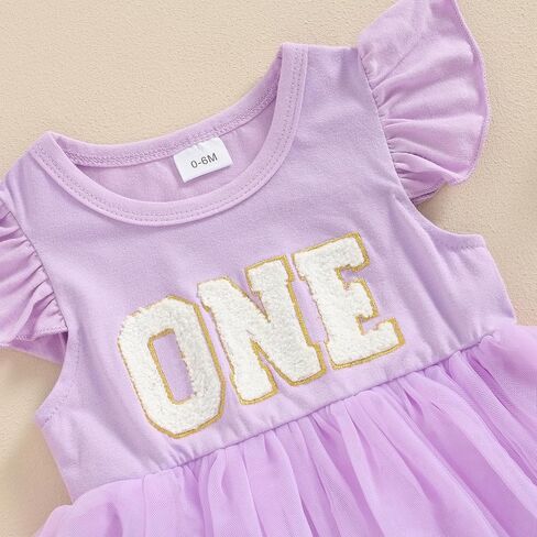 Baby Girls My 1st Birthday Outfits One Romper Two/Three Tutu Skirt Ruffle Embroidery Letter Summer Clothes in Saudi Arabia