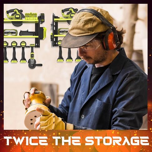 حامل أدوات الطاقة RocForce على الحائط - حامل أدوات لاسلكي شديد التحمل للمنشار والحفر والمزيد - حل تخزين بيجبورد للجراج مقاوم للصدأ - يزيد من الكفاءة والمساحة، منظم الأدوات - أخضر in Saudi Arabia