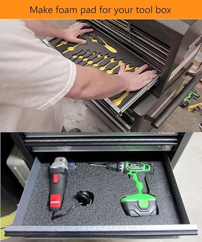 7 عبوات من ألواح إسفنجية البولي يوريثين عالية الكثافة مقاس 16 × 12 × 1 بوصة - صفائح إسفنجية من البولي إيثيلين قابلة للقطع لصناعة الحافظات - وسادة إسفنجية للتغليف - إسفنجة لحقيبة الشحن in Kuwait