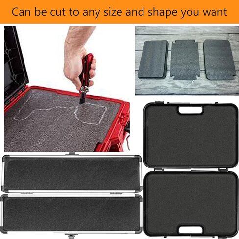 7 عبوات من ألواح إسفنجية البولي يوريثين عالية الكثافة مقاس 16 × 12 × 1 بوصة - صفائح إسفنجية من البولي إيثيلين قابلة للقطع لصناعة الحافظات - وسادة إسفنجية للتغليف - إسفنجة لحقيبة الشحن in Kuwait