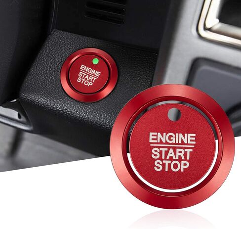 TOMALL Aluminum Engine Start Stop Push Button Cover Trim Compatible with Ford F-150 2016-2021 Car Engine Ignition Start Button Cap Surrounding Trim Ring Decoration Accessories (Black) in Saudi Arabia