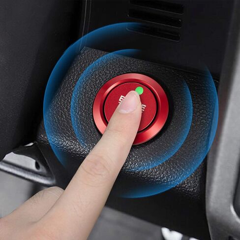 TOMALL Aluminum Engine Start Stop Push Button Cover Trim Compatible with Ford F-150 2016-2021 Car Engine Ignition Start Button Cap Surrounding Trim Ring Decoration Accessories (Black) in Saudi Arabia