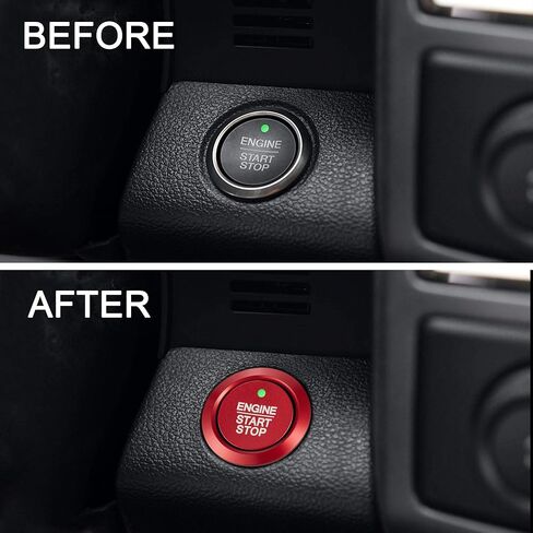 TOMALL Aluminum Engine Start Stop Push Button Cover Trim Compatible with Ford F-150 2016-2021 Car Engine Ignition Start Button Cap Surrounding Trim Ring Decoration Accessories (Black) in Saudi Arabia