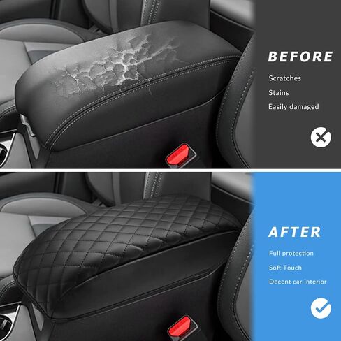 INTGET Center Console Armrest Cover for Subaru Ascent Accessories 2019-2024 2020 2021 2022 2023 Car Leather Middle Arm Rest Box Lid Seat Cover Protector Cushion(Black with Cushion, 2019+) in Saudi Arabia