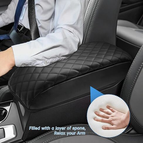 INTGET Center Console Armrest Cover for Subaru Ascent Accessories 2019-2024 2020 2021 2022 2023 Car Leather Middle Arm Rest Box Lid Seat Cover Protector Cushion(Black with Cushion, 2019+) in Saudi Arabia