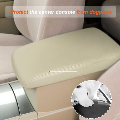 DEYTOP غطاء وحدة التحكم المركزية لتويوتا هايلاندر 2008-2013 غطاء مسند ذراع السيارة لتويوتا هايلاندر 2013 ملحقات مضادة للخدش مسند ذراع من الجلد (بيج) in Saudi Arabia