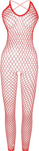 ملابس داخلية نسائية شبكية من WINROLA، فستان بيبي دول شبكي أحمر اللون، مقاس موحد، قمصان شفافة in Kuwait