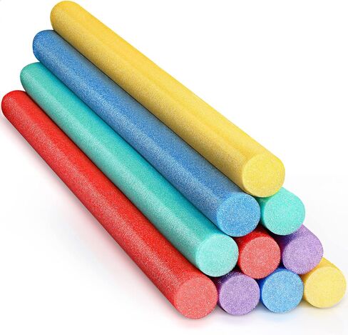 10 Pcs Solid Pool Noodles 1.5 x 35 Inches DIY Craft Foam Noodles Large Pool Noodles Noodles for Swimming Pools Round Foam Tube for Kids Adults Floating Swimming Craft Projects, Assorted Colors in Saudi Arabia