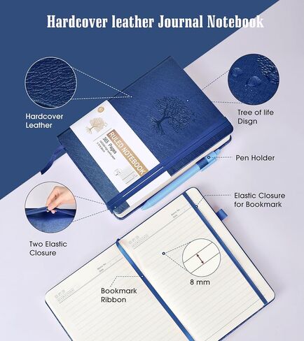 Lined Journal Notebook -365 Pages A5 Thick Journals for Writing Hardcover Leather Journal for Women Men, Daily Journal Notebook for Work, Note Taking, 100Gsm Lined Paper Teal 5.75" x 8.38" in Saudi Arabia