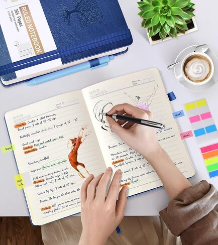 Lined Journal Notebook -365 Pages A5 Thick Journals for Writing Hardcover Leather Journal for Women Men, Daily Journal Notebook for Work, Note Taking, 100Gsm Lined Paper Teal 5.75" x 8.38" in Saudi Arabia