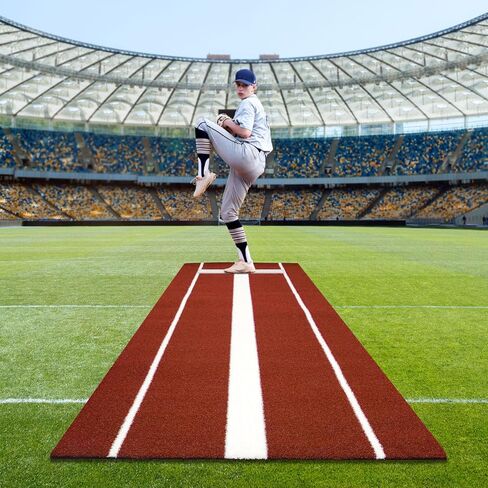 Portable Softball Pitching Mat（3*10ft）for Indoor Outdoor Pitching Practice, Baseball Pitching mound Turf Matt with non-slip foam,Fastpitch Slowpitch Softball Pitching Turf Mat with Carry Strap in Saudi Arabia