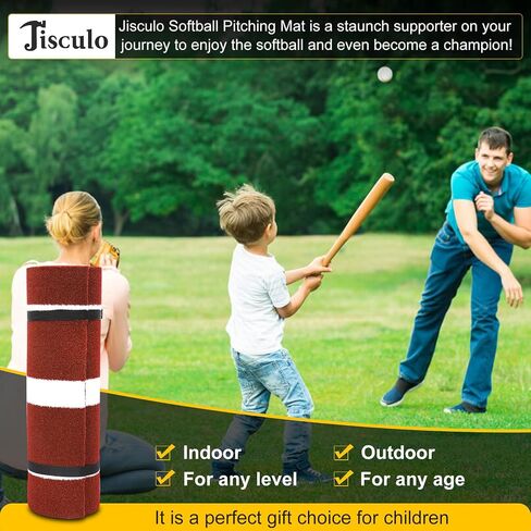 Portable Softball Pitching Mat（3*10ft）for Indoor Outdoor Pitching Practice, Baseball Pitching mound Turf Matt with non-slip foam,Fastpitch Slowpitch Softball Pitching Turf Mat with Carry Strap in Saudi Arabia