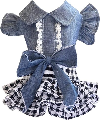 Gyuzh الكلب فقاعة Bowknot تنورة الكلب كاوبوي الأميرة فساتين جرو توتو التنانير الصيف الكلب فستان للكلاب الفتيات الصغيرة المتوسطة الكلب in Kuwait