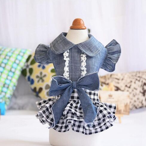 Gyuzh الكلب فقاعة Bowknot تنورة الكلب كاوبوي الأميرة فساتين جرو توتو التنانير الصيف الكلب فستان للكلاب الفتيات الصغيرة المتوسطة الكلب in Kuwait