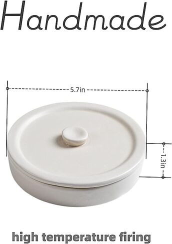 Cosnou Ceramic Margarita Salt Rimmer with Lid Set of 2 Home Bar Accessories for Seasoning - Rimmers for Drinks - Bartender Kit Tools - Bar Decor ，Sugar Salt Rimmer Plate （Hand Make） in Saudi Arabia