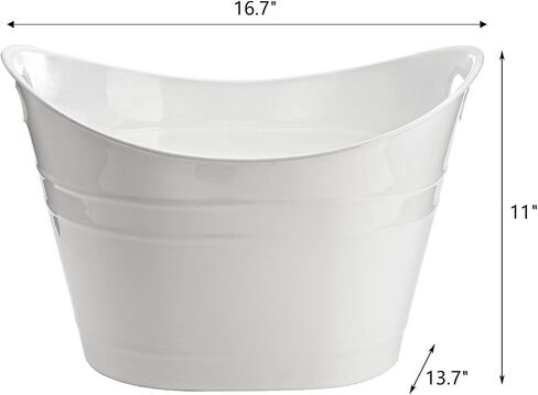ZEAYEA 4 Pack Beverage Tub, 18L Plastic Beer Bottle Bucket with Handles, White Party Tub for Drinks, Plastic Ice Bucket for Wine Beer Bottle Cooler in Saudi Arabia