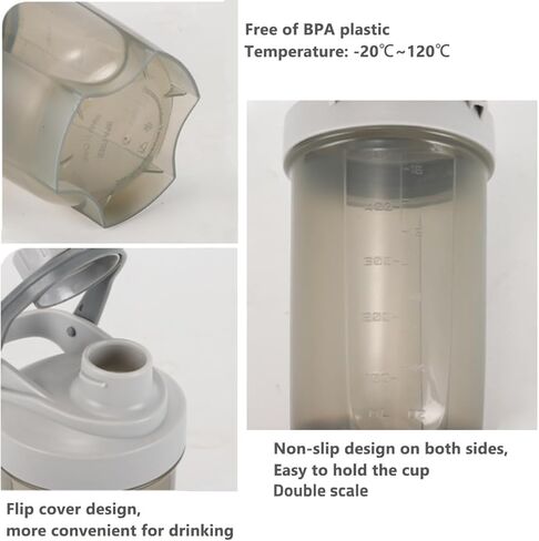 EBAT زجاجة شاكر وردي فاتح ث. تصميم ميكانيكي أنيق (غطاء ملتوي قابل للقفل ومضاد للتسرب وثابت مع ذراع رفيع، حلقة عصرية كبيرة)، كوب قوي مضاد للسقوط، كرة خلاط غير معدنية صلبة مقاس 1.77 بوصة، خالية من مادة BPA، سعة 16 أونصة / 500 مل in Kuwait