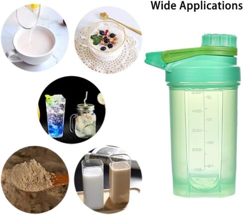 EBAT زجاجة شاكر وردي فاتح ث. تصميم ميكانيكي أنيق (غطاء ملتوي قابل للقفل ومضاد للتسرب وثابت مع ذراع رفيع، حلقة عصرية كبيرة)، كوب قوي مضاد للسقوط، كرة خلاط غير معدنية صلبة مقاس 1.77 بوصة، خالية من مادة BPA، سعة 16 أونصة / 500 مل in Kuwait