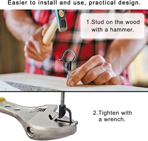 BeneLabel Q-Hangers - 20 Pack - Ash Gray - Easy Release Hooks for Hanging Outdoor Lights and Decorations in Kuwait