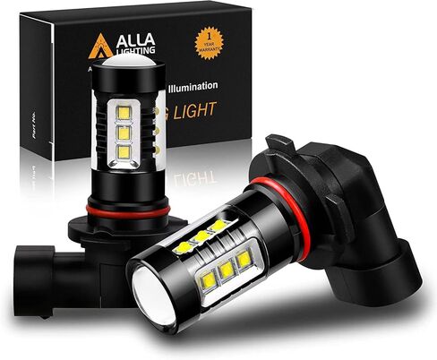 Alla Lighting Premium H10 9145 LED Fog Lights Bulbs 9140 9155 Upgrade, 6000K Xenon White PY20D Base Extremely Super Bright 12V LED Lamps Replacement in Saudi Arabia