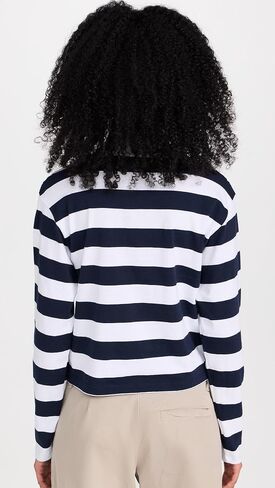 ATM Anthony Thomas Melillo Women's Classic Jersey Rugby Stripe Long Sleeve Top in Saudi Arabia