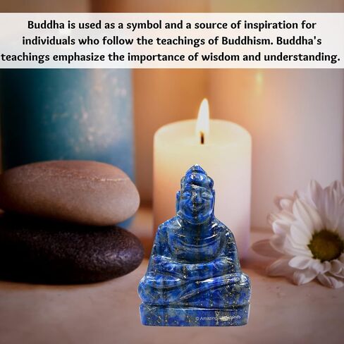 Lapis Lazuli Crystal Buddah Statue for Home - Breathing Buddha Decor Statue Figurine for Zen - Adornos Decoraciones Para Salas de Casa in Saudi Arabia