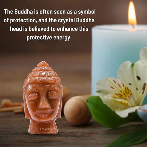 Amethyst Crystal Buddha Head Statue for Zen - Buddah Decor Statue Figurine for Meditation - Adornos Decoraciones Para Salas de Casa in Saudi Arabia