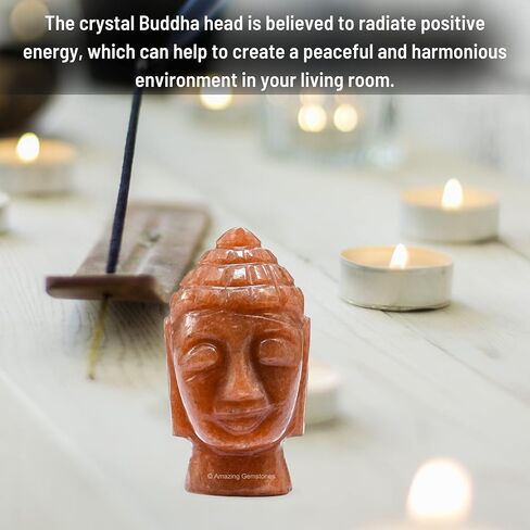 Amethyst Crystal Buddha Head Statue for Zen - Buddah Decor Statue Figurine for Meditation - Adornos Decoraciones Para Salas de Casa in Saudi Arabia