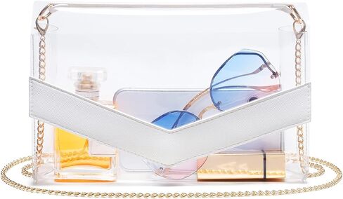 حقيبة Vorspack الشفافة معتمدة من الاستاد - محفظة شفافة لطيفة للنساء من مادة PVC الشفافة لمهرجانات الحفلات الموسيقية in Kuwait