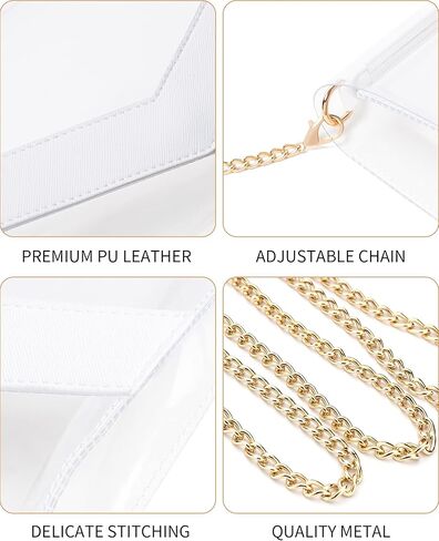 حقيبة Vorspack الشفافة معتمدة من الاستاد - محفظة شفافة لطيفة للنساء من مادة PVC الشفافة لمهرجانات الحفلات الموسيقية in Kuwait