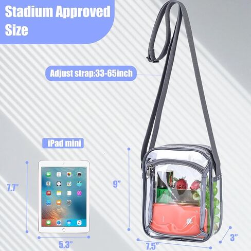 حقيبة محفظة AROUVOG شفافة حول الجسم، معتمدة للحفلات الموسيقية والمهرجانات in Kuwait