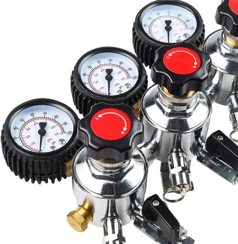 LUCKEG Secondary Regulator 3 Gauge Regulator three products - With triple 5/16" barbs 0-100 PSI Beer Regulator Gauge for Greater Dispensing Control for Home Brewing in Kuwait