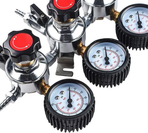 LUCKEG Secondary Regulator 3 Gauge Regulator three products - With triple 5/16" barbs 0-100 PSI Beer Regulator Gauge for Greater Dispensing Control for Home Brewing in Kuwait